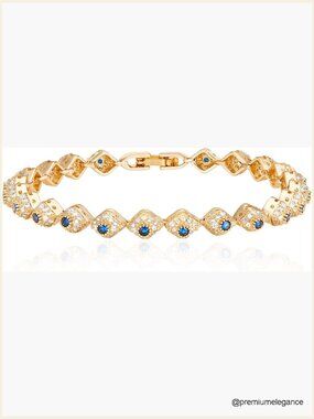Tennis Bracelet 18K Gold Plated Cubic Zirconia Eternity Bracelet
